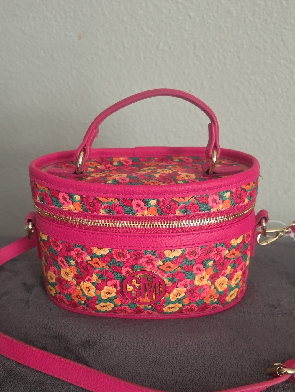 Monogram Floral Pink Vanity Crossbody Bag